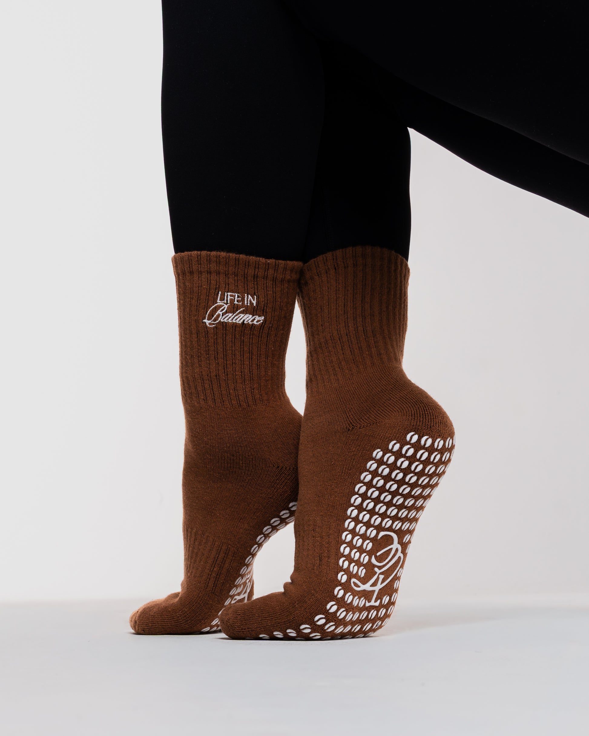 Grip Socks - Mocha Bean